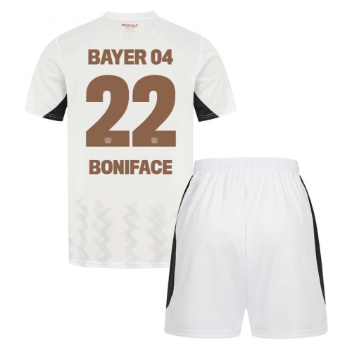 Dětský fotbalový dres Bayer Leverkusen Victor Boniface #22 2024-25 Venkovní Krátký Rukáv (+ trenýrky)